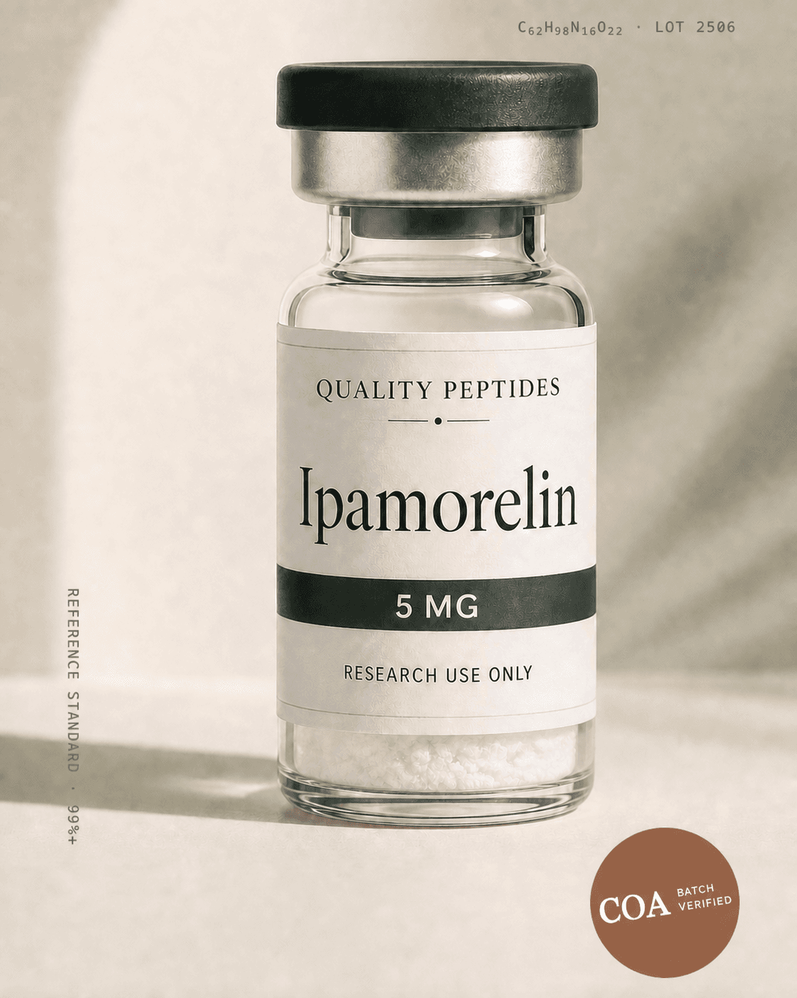 Ipamorelin 5 MG Quality Peptides research vial