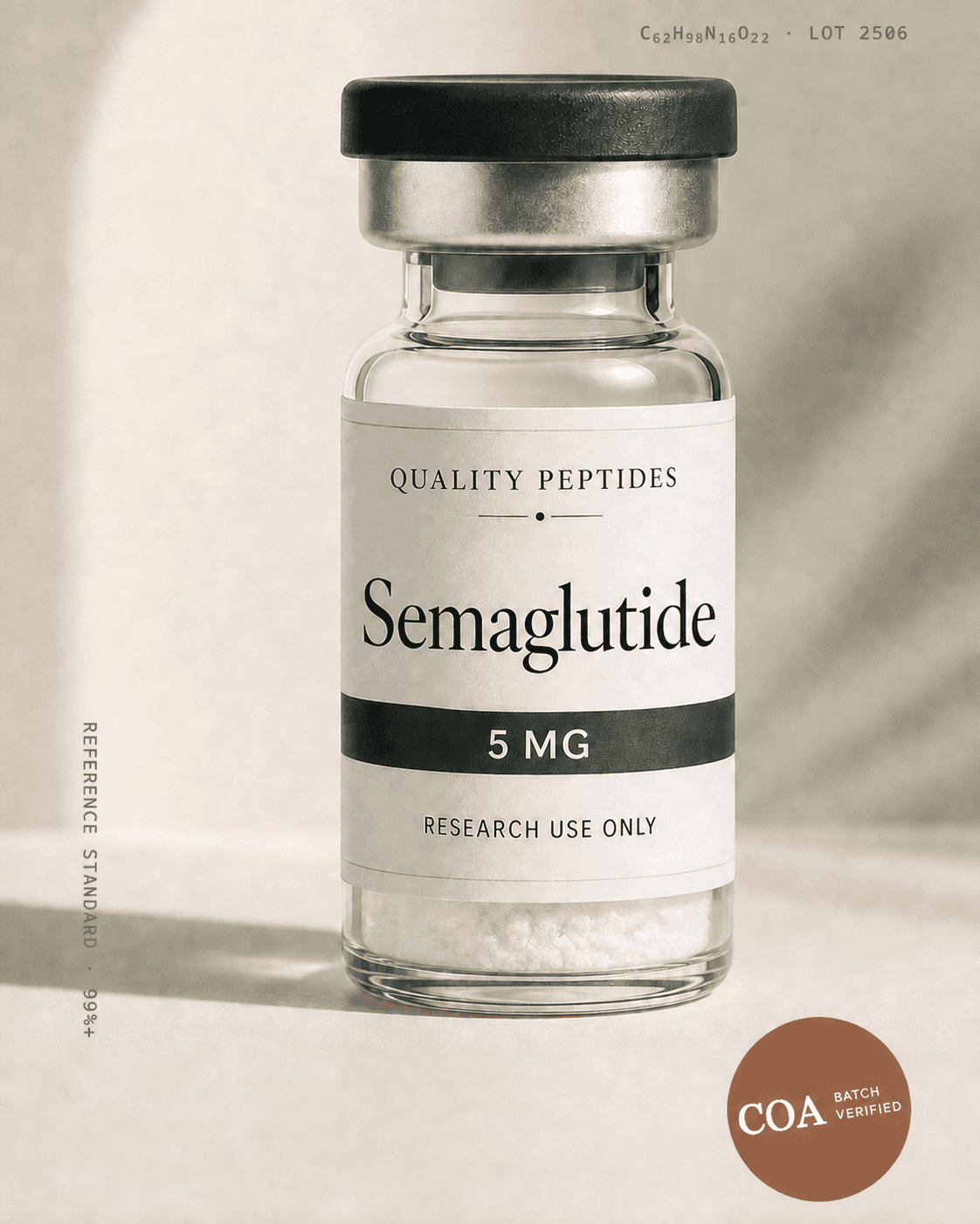 Semaglutide 5 MG Quality Peptides research vial